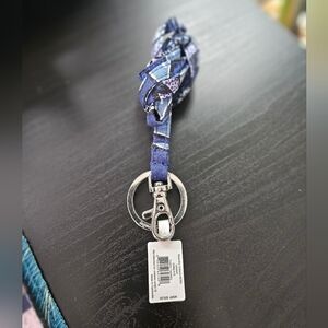 Blue Patterned Keychain Lanyard